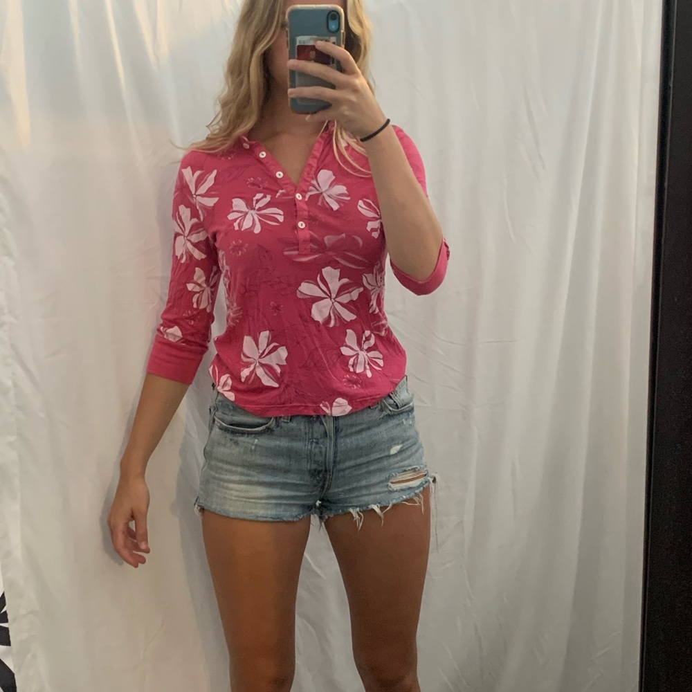 Ella Moss pink floral blouse